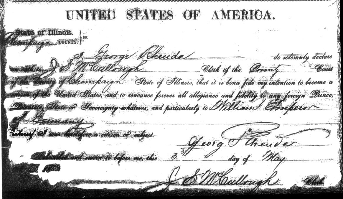 George Rheude Citizenship